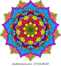 Vector Colored Mandala Round Colored Mandala Design