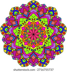 Vector Colored Mandala Round Colored Mandala Design 