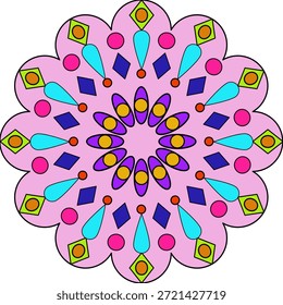 Vetor colorido Mandala redonda colorido Mandala Design