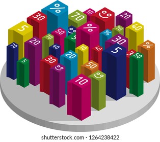 Vector colored message icons with discounts