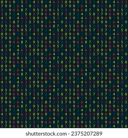 Vector Colored Numbers Seamless Pattern