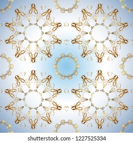 Vector colored on blue, white colors. East, Islam, Thai, ottoman motifs. Arabic Vintage decorative ornament. Abstract Tribal, ethnic texture. Mandala pattern. Orient, symmetry lace, meditation symbol.