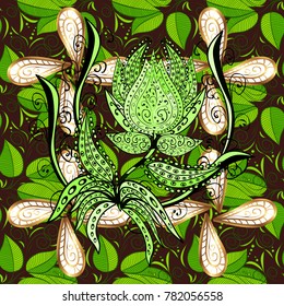 Vector colored on green colors. Orient, symmetry lace, meditation symbol. Abstract Tribal, ethnic texture. Arabic Vintage decorative ornament. East, Islam, Thai, Indian, ottoman motifs.