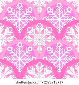 Vector - colored ornament in snowflake design, seamless pattern.