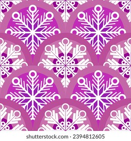 Vektor - farbige Ornamente im Schneeflocken-Design, nahtloses Muster.