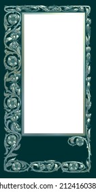 Vector colored ornamental border frame in vintage style with pearl effect 