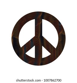 Vector Colored Pacifist Sign Isolated on White Background