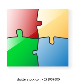 Vector colored Paper Puzzle. Illustration Background for Design.