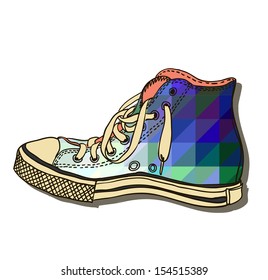 Vector colored pattern gym shoes