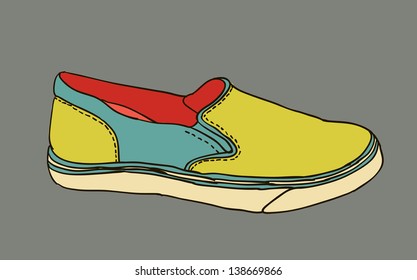 vector colored pattern moccasins shoes