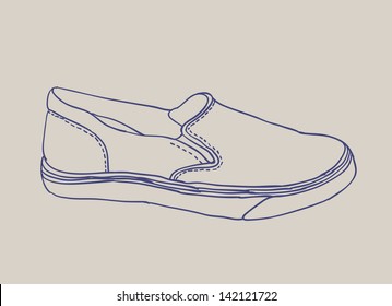 Vector colored pattern moccasins shoes