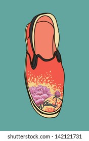 Vector colored pattern moccasins shoes