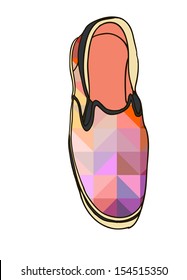  Vector colored pattern moccasins shoes
