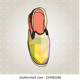 Vector colored pattern moccasins shoes