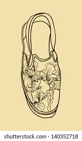 Vector colored pattern vintage gym shoes