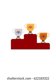  Vector colored pedestal icon with cups