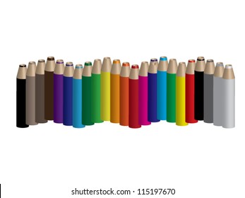 vector of colored pencils