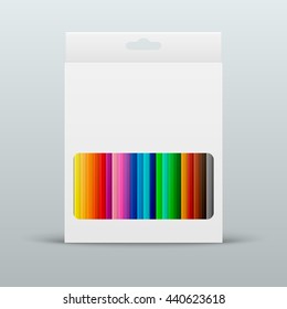 Vector colored pencils in the box