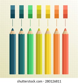 Vector of Colored Pencils and Palette : Vector Illustration