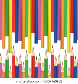 Vector colored pencils seamless pattern