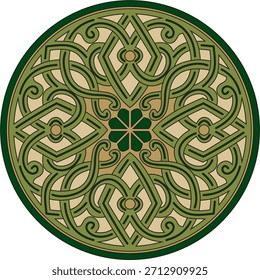 Vetor colorido ornamento antigo bizantino. Círculo clássico do Império Romano do Oriente, Grécia. Motivos padrão de Constantinopla.
