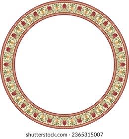 Vector colored round classical Greek ornament. European ornament. Border, frame, circle, ring Ancient Greece, Roman Empire.
