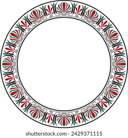Vector colored round classical Greek ornament. European ornament. Border, frame, circle, ring Ancient Greece, Roman Empire.
