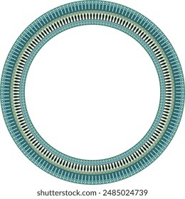 Vector colored round classical Greek meander ornament. Pattern, circle of Ancient Greece. Border, frame, ring of the Roman Empire.
