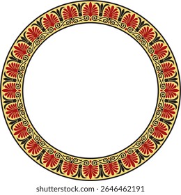 Vector colored round classical Greek ornament. European ornament. Border, frame, circle, ring Ancient Greece, Roman Empire.
