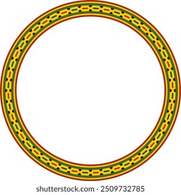 Vector colored round Egyptian ornament. Circle, frame, ring of ancient Egypt.Pattern of lotus flowers and sun