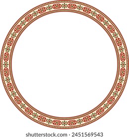 Vector colored round Kazakh national ornament. Ethnic pattern of the peoples of the Great Steppe, Mongols, Kyrgyz, Kalmyks, 
Buryats. circle, frame border.