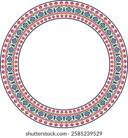 Vector colored round Turkish national ornament. Ottoman border, frame. Ethnic floral circle, ring, Seljuk Turks pattern. Decoration of the Sultan's palaces.
