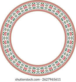 Vektorfarben um türkisches Nationalornament. Osmanische Grenze, Rahmen. Ethnische Blumenkreis, Ring, Seljuk Türken Muster. Dekoration der Paläste des Sultans.

