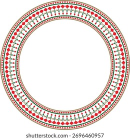 Vector colored round Turkish national ornament. Ottoman border, frame. Ethnic floral circle, ring, Seljuk Turks pattern. Decoration of the Sultan's palaces.
