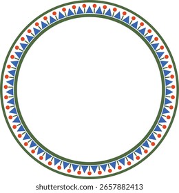 Vektorfarbenes rundes türkisches Ornament. Osmanischer Kreis, Ring, Rahmen.