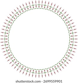 Vektorfarbenes rundes türkisches Ornament. Osmanischer Kreis, Ring, Rahmen.