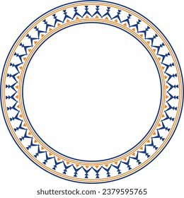 Vector colored round Yakut ornament. Endless circle, border, frame of the northern peoples of the Far East.