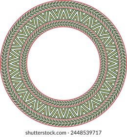 Vector colored round Yakut ornament. Endless circle, border, frame of the northern peoples of the Far East.