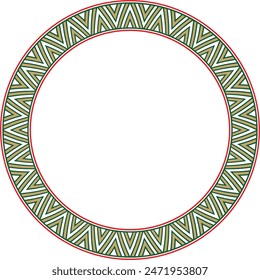 Vector colored round Yakut ornament. Endless circle, border, frame of the northern peoples of the Far East.