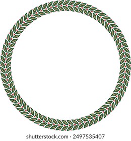 Vector colored round Yakut ornament. Endless circle, border, frame of the northern peoples of the Far East.