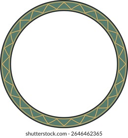 Vector colored round Yakut ornament. Endless circle, border, frame of the northern peoples of the Far East.