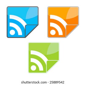 Vector colored RSS icons.