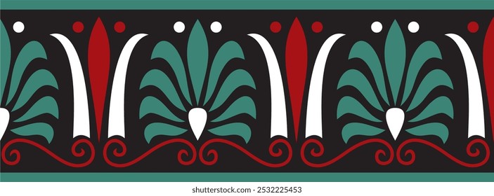 Vector colored seamless classical Greek ornament. Endless European pattern. Border, frame Ancient Greece, Roman Empire.
