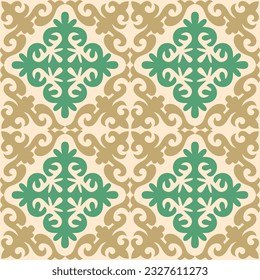 Vector colored seamless Kazakh national ornament. Ethnic endless pattern of the peoples of the Great Steppe, Mongols, Kyrgyz, Kalmyks, 
Buryats