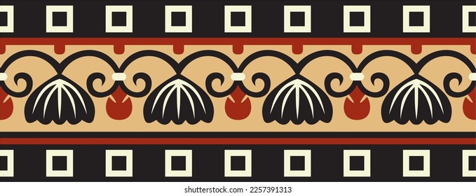 Ornamento vectorial sin fisuras de la antigua Grecia. Clásico patrón eterno encuadrando el borde del Imperio Romano.
