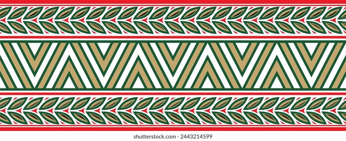 Vector colored seamless Yakut ornament. Endless border, frame of the northern peoples of the Far East.