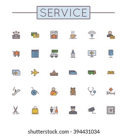Vector Colored Service Line Icons