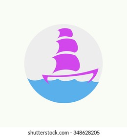 Vector of colored ship symbol or icon