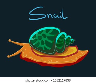 Vector colored snail sketch icon
