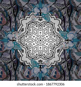 Diseño de copos de nieve de color vectorial elemento de Navidad decorativo en colores blancos, neutros y negros.